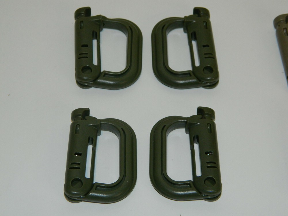 4 pack D-Ring Clip Molle Hook Grimloc Backpack Locking Buckle Carabiner Snap on