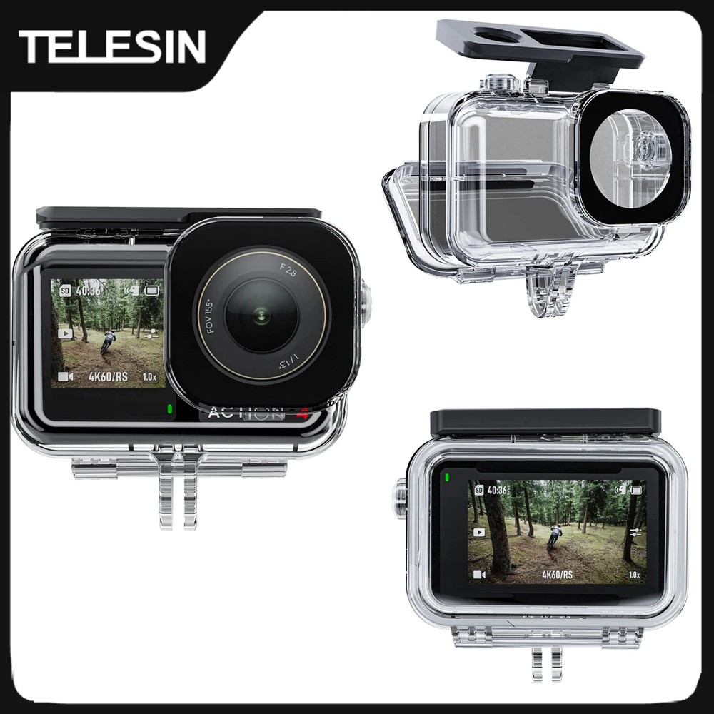 TELESIN 45M Waterproof Housing Case Protector Shell For DJI Action 5/4/3 Camera