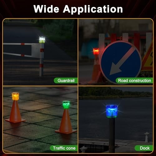Super Bright 360° Solar Strobe Warning Light - Waterproof IP54 for Traffic, Cons