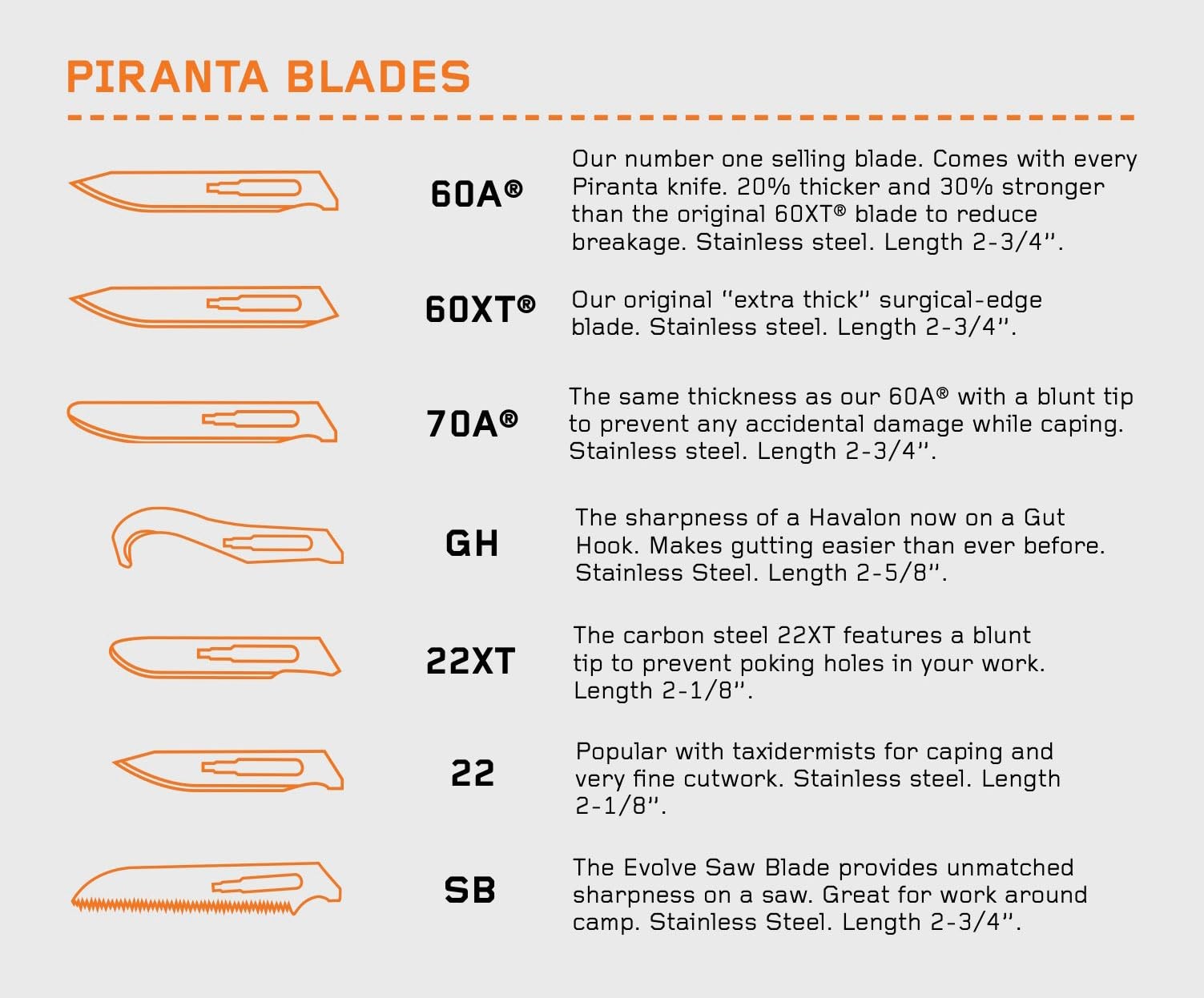 Havalon Piranta 60A Stainless Steel Replacement 12 Pack,