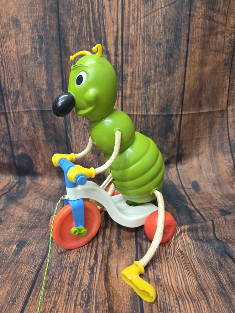 1967 Vintage Kusan “Cyclin' Sam” Bug Pull Toy