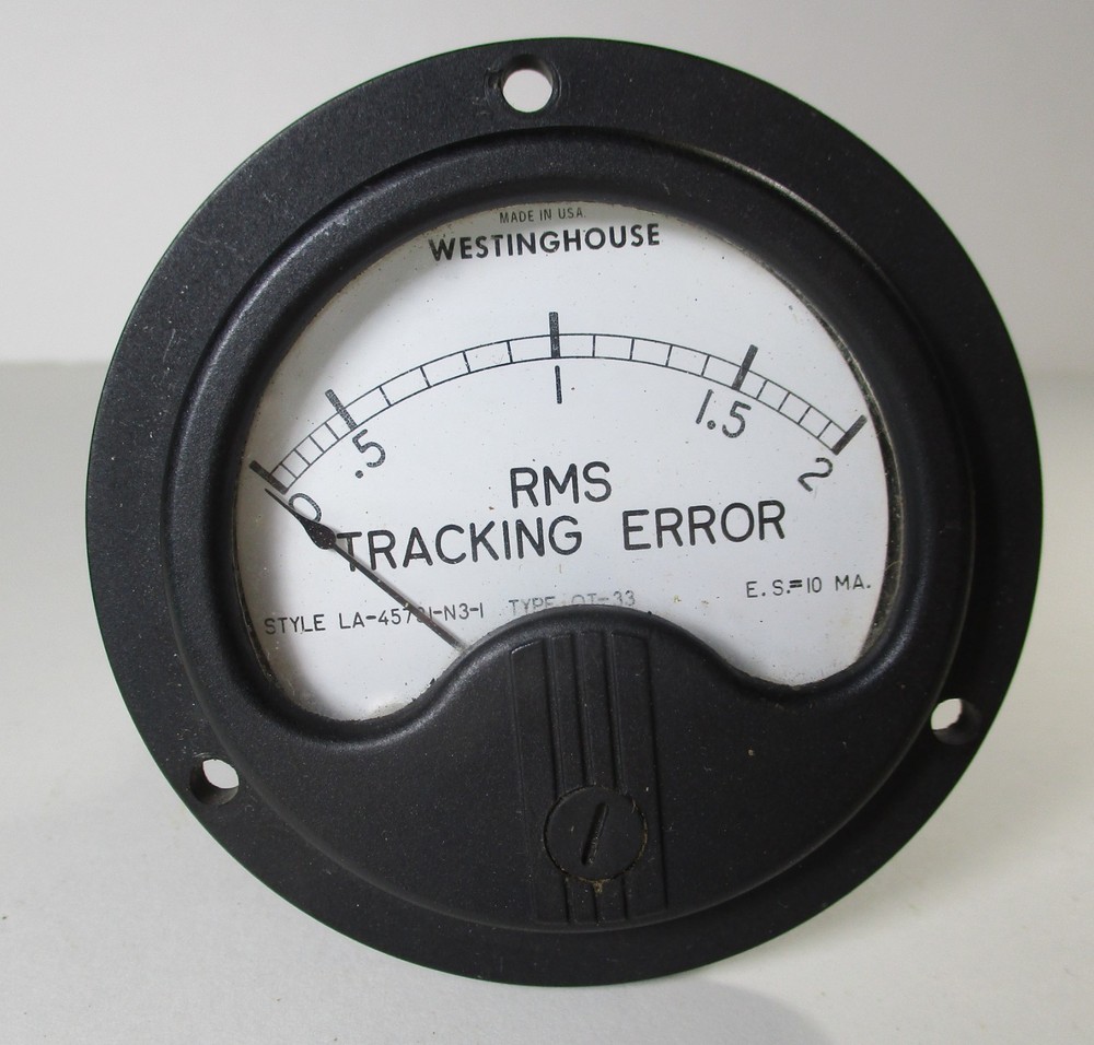 Westinghouse Type OT-33 0-2 RMS Tracking Error 2-5/8" Round Panel Meter