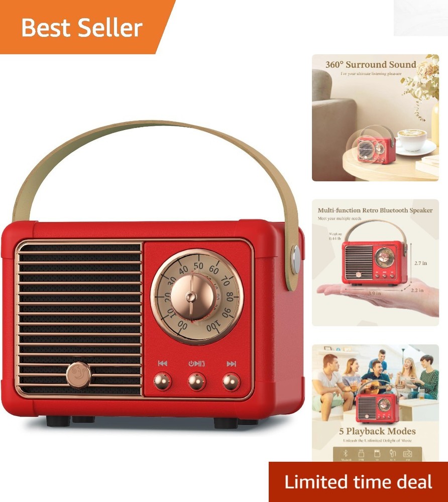 Portable Retro Bluetooth Speaker with 7-Hour Battery – Mini Wireless Delight