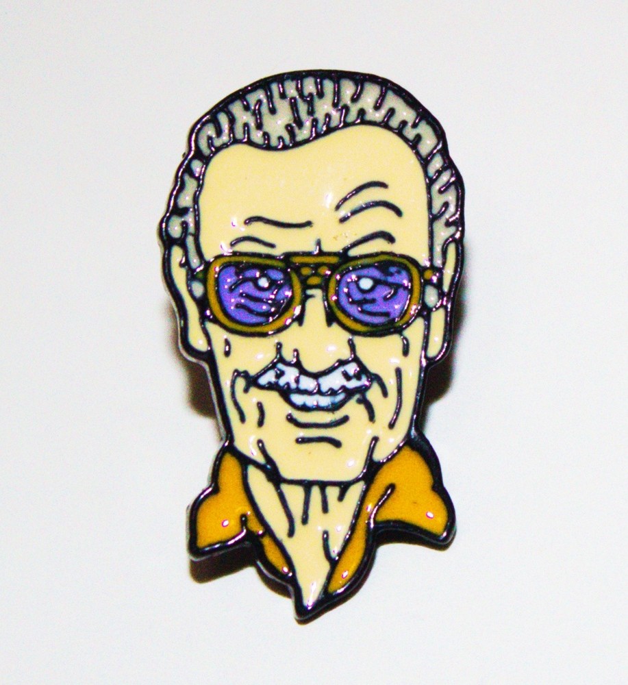 Marvel Comics Creator Stan Lee Face Image Colored Metal Enamel Pin NEW UNUSED