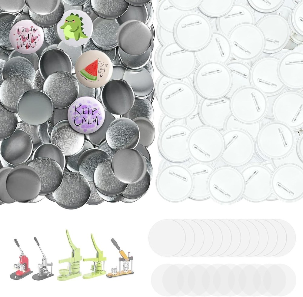 1.26 Inch Button Making Supplies - 300 Sets for Creative Projects
