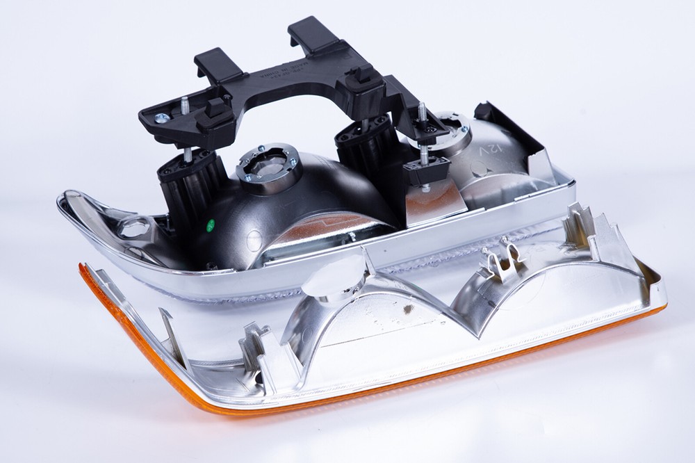 Pair Chrome Amber Headlights Assembly Halogen For 1998-2004 Chevy S10 Blazer