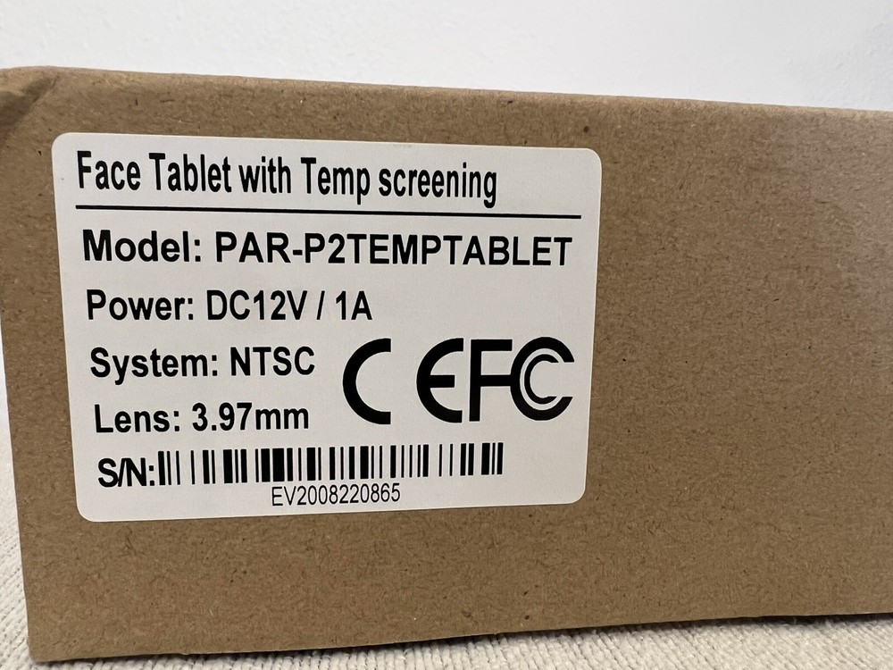InVid Tech PAR-P2TEMPTABLET: 2MP HD Temp Measurement & Face Recognition Terminal