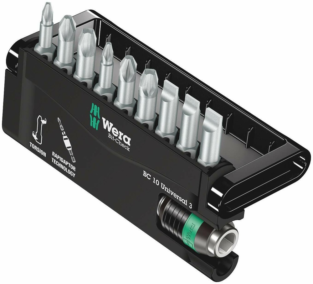 Wera 05056375001 Bit-Check Set with Rapidaptor