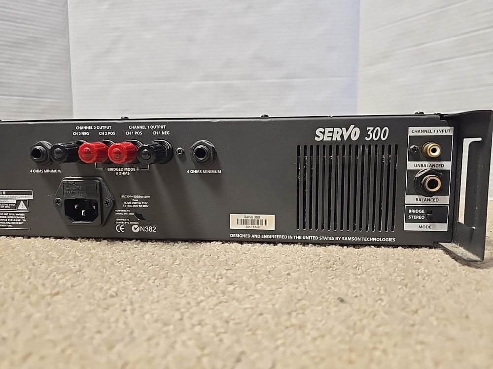 Samson Servo 300 2-Ch 150W/ch Rackmount Stereo Amplifier Tested