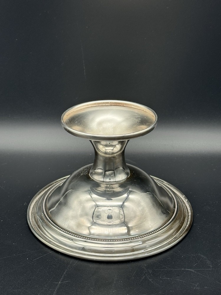 Silverplate Beaded Edge Pedestal Compote Dish