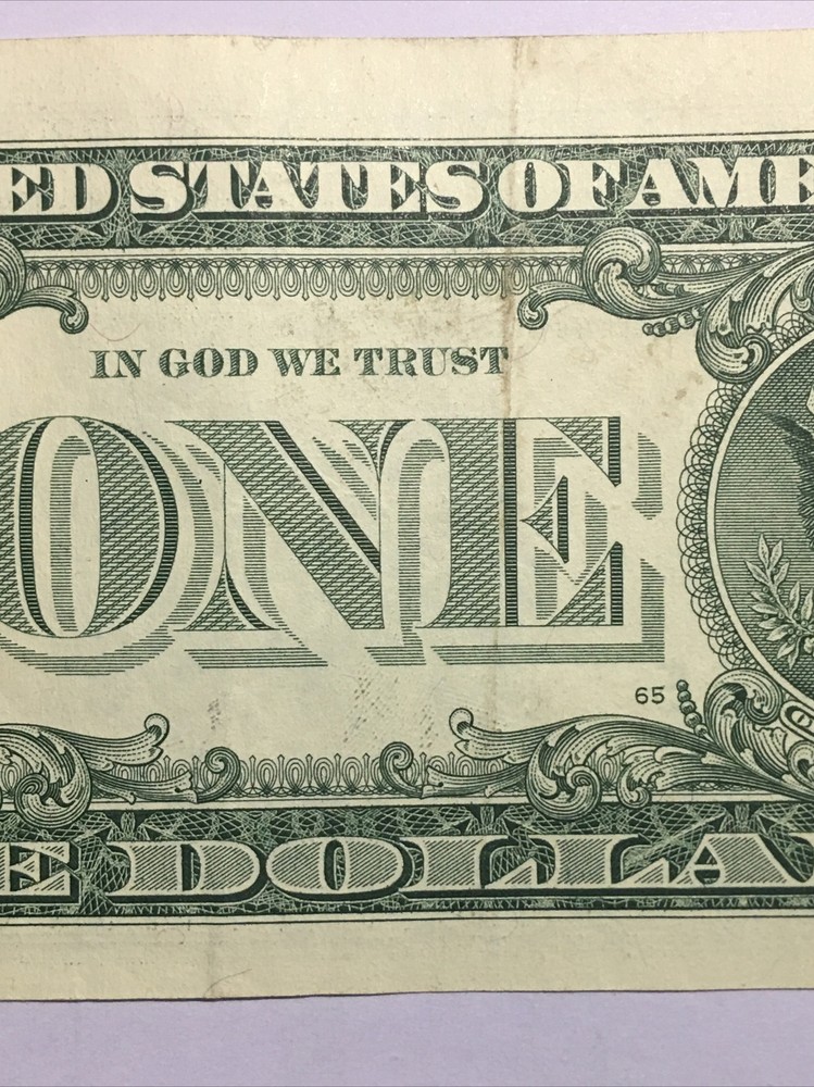 2021 Error $1 Bill Offset Mis-Print Obverse & Reverse