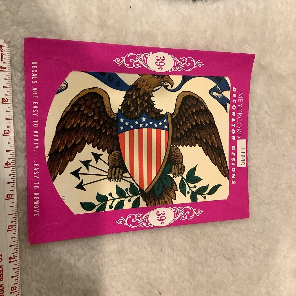 Vintage MEYERCORD Decal Transfers Pattern NOS Patriotic Shield Eagle Flag
