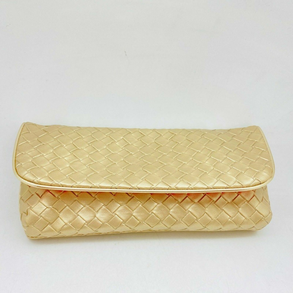 Estee Lauder braid DESIGN golden snap botton EMPTY bag - NEW