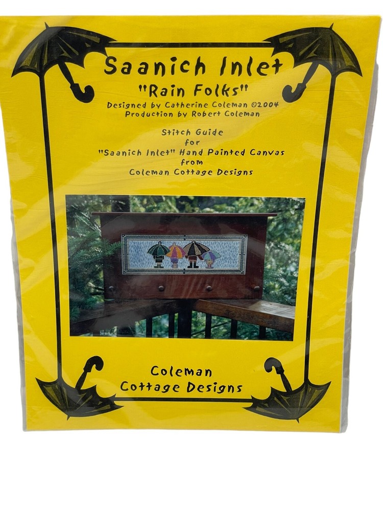 Saanich Inlet "Rain Folks" Needlepoint Pattern Coleman Cottage Designs