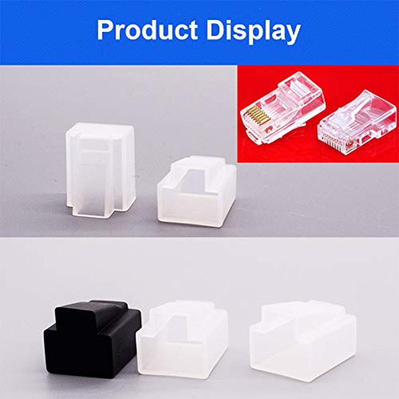 50 Pack RJ45 Connectors Dust Cover Protector Ethernet Cable Plug Protective Case