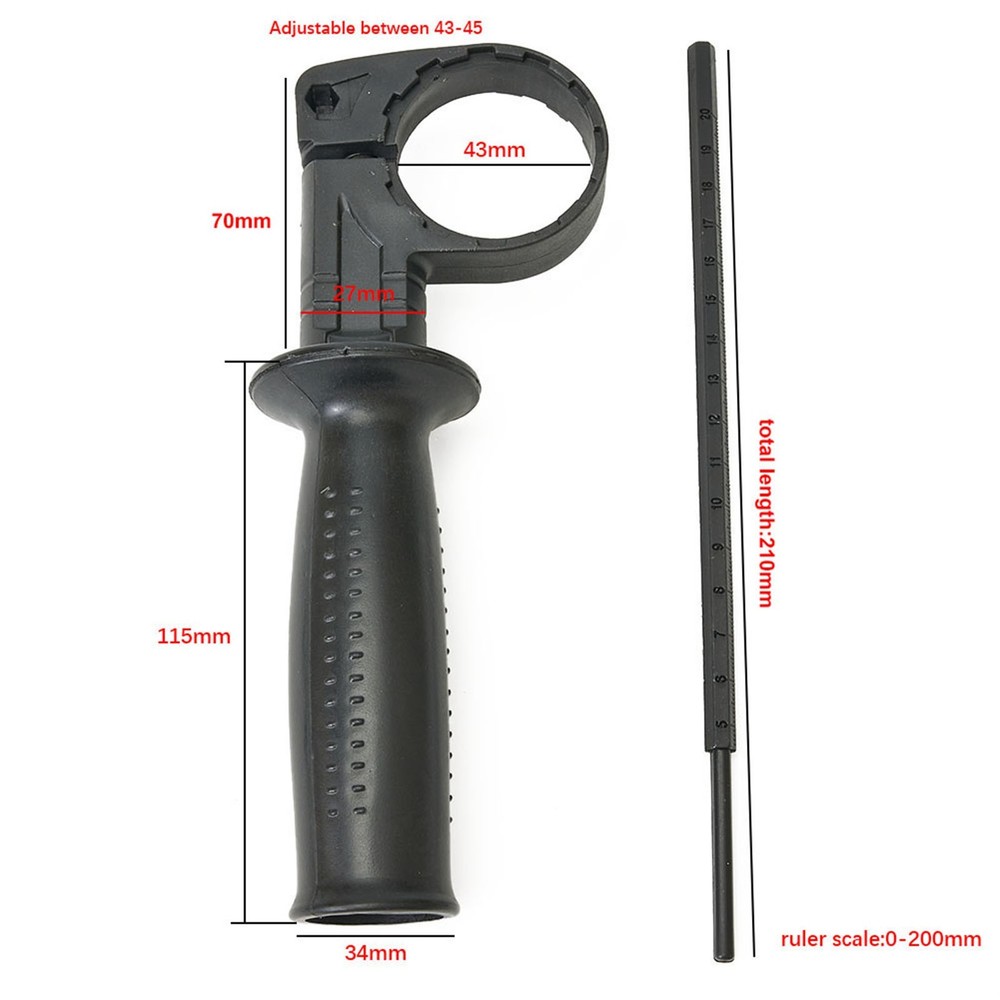 Powerful and Stable For Electric Drill Handle with Comfortable Grip Black
