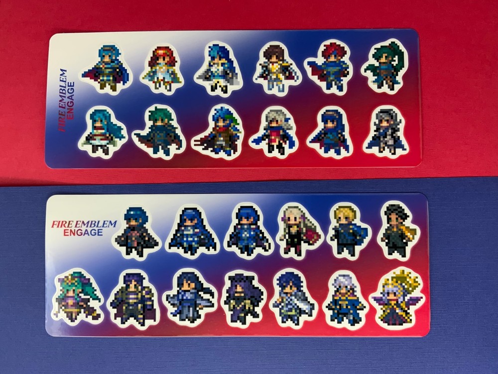 Fire Emblem Engage Pixelated Emblems Handmade Sticker Sheets Set of 2