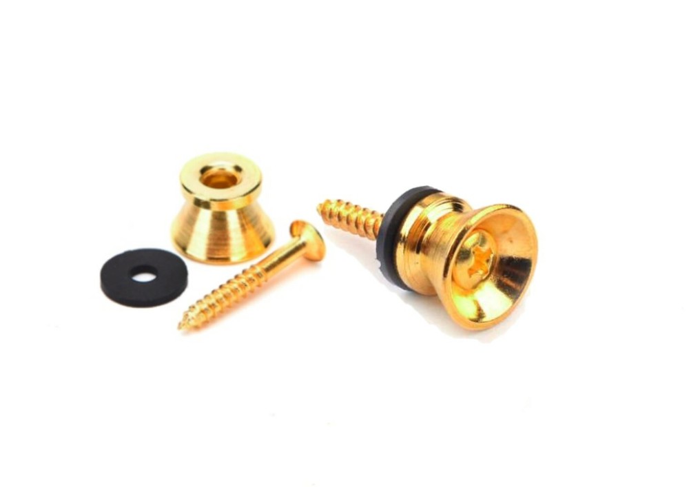 Strap lock Replacement buttons - pair - Black or Chrome or Gold
