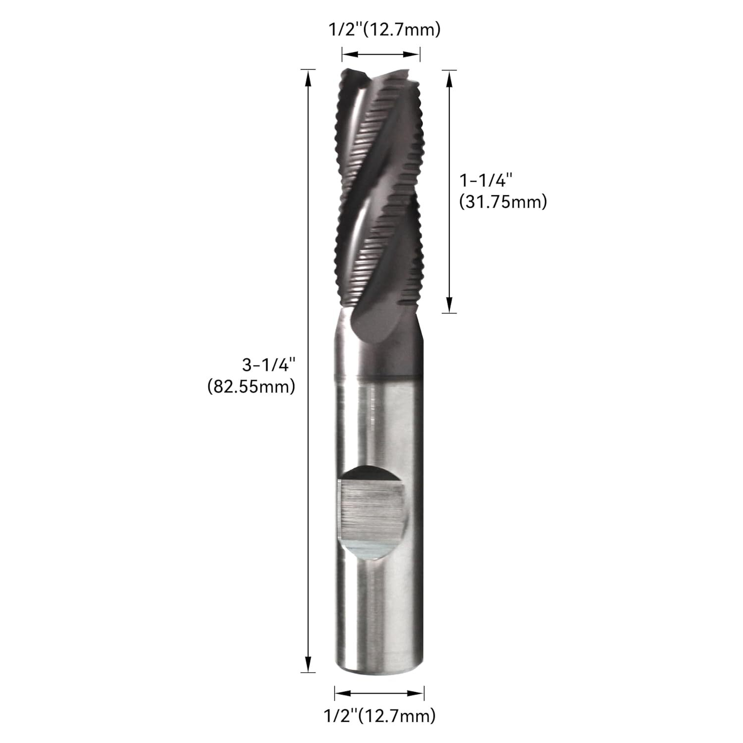 HFS(R) Standard Tooth M42 8% Cobalt Tialn Roughing End Mill 1/2"x1/2"x1-1/4"