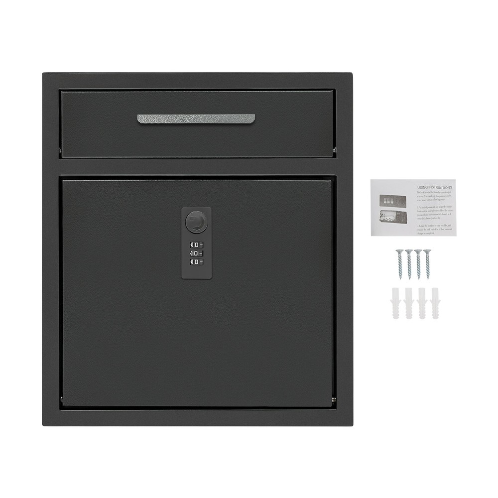 Wall-Mounted Mailbox With Combination Lock for Secure Mail Storage