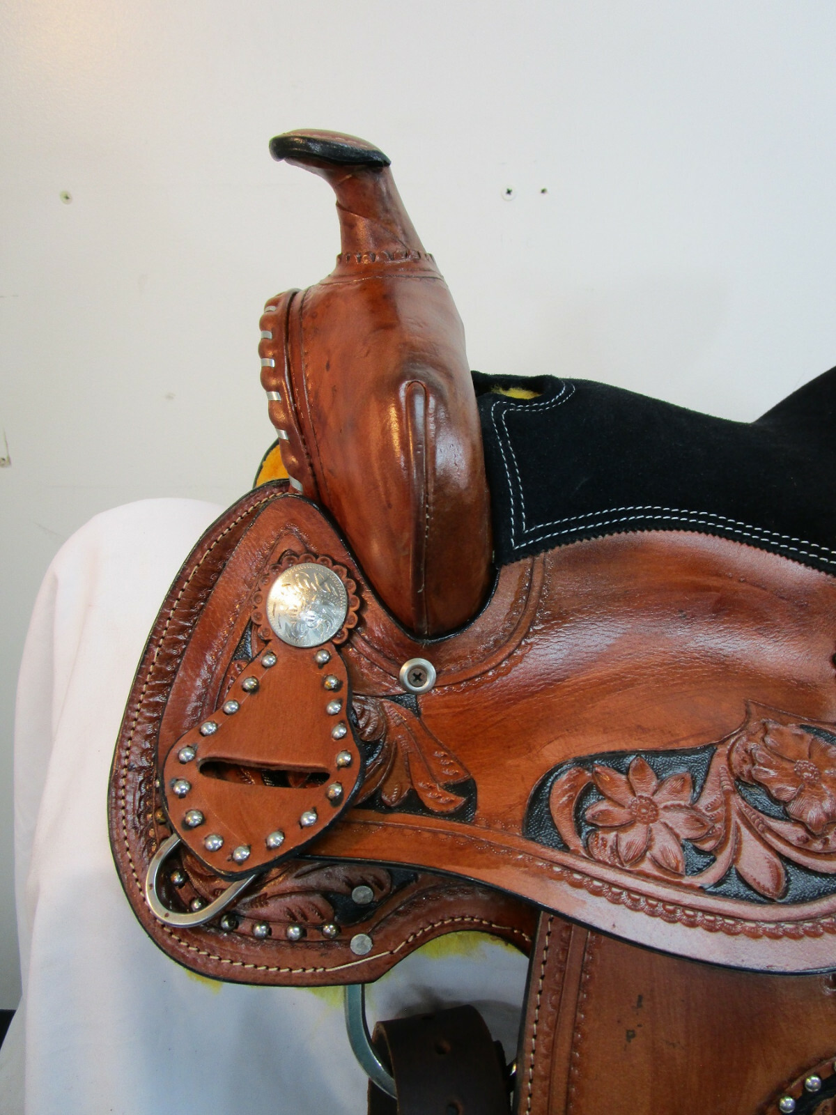 WESTERN TRAIL SADDLE KIDS YOUTH PONY PLEASURE TOOLED LEATHER USED TACK 10 12 13