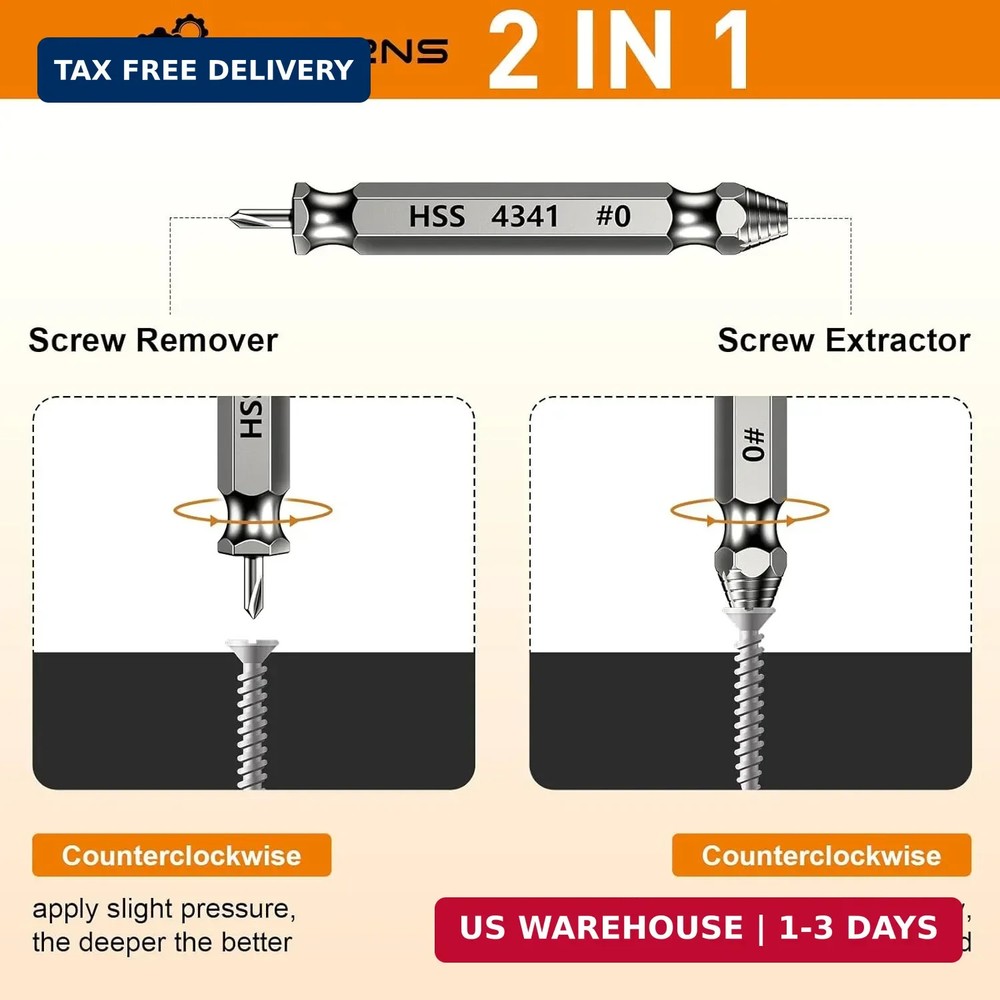 Damaged Screw Extractor Set Easy Out Bolt Remover Tool Kit