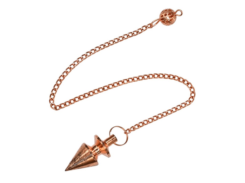 Copper Cone with Ring Plate Steel Copper Pendulum for Divination