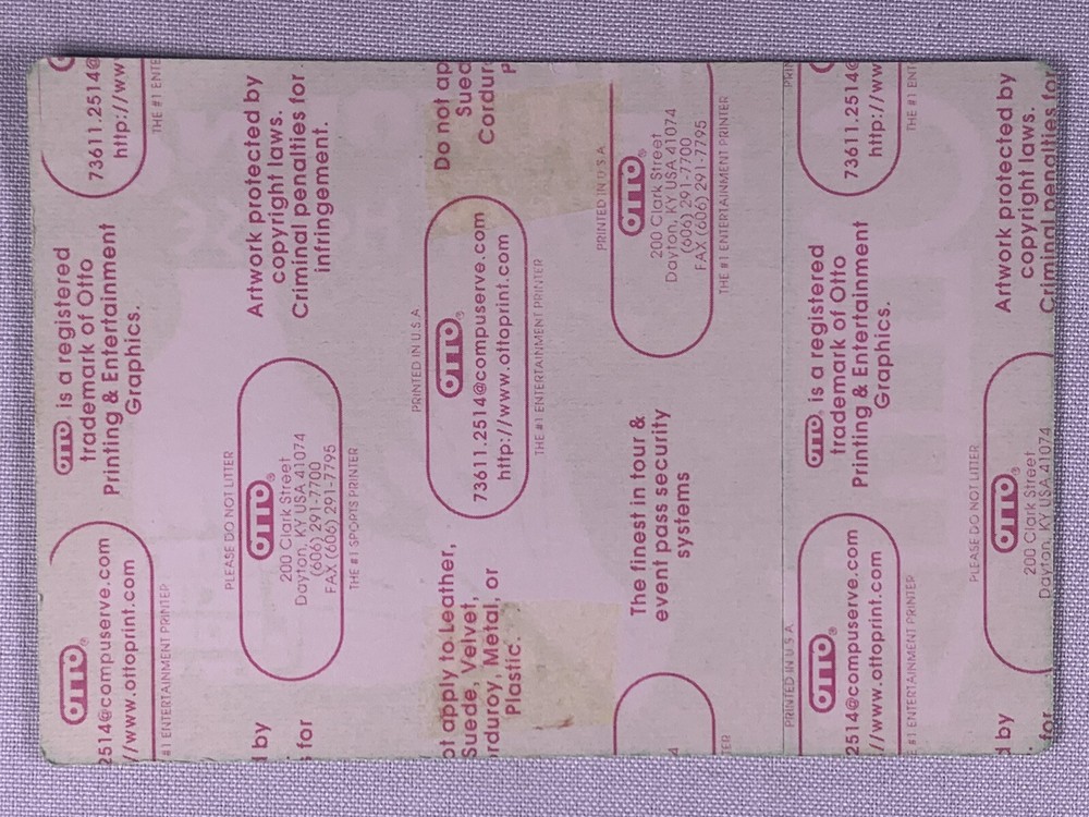 Neil Young Crazy Horse Pass Ticket Original Circa 2000's