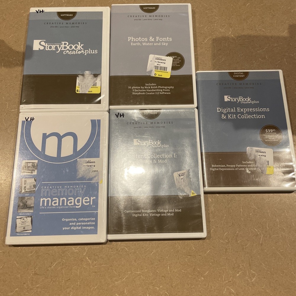 Lot Creative Memories CD Software Scrapbooking StoryBook Creator Digital Fonts +