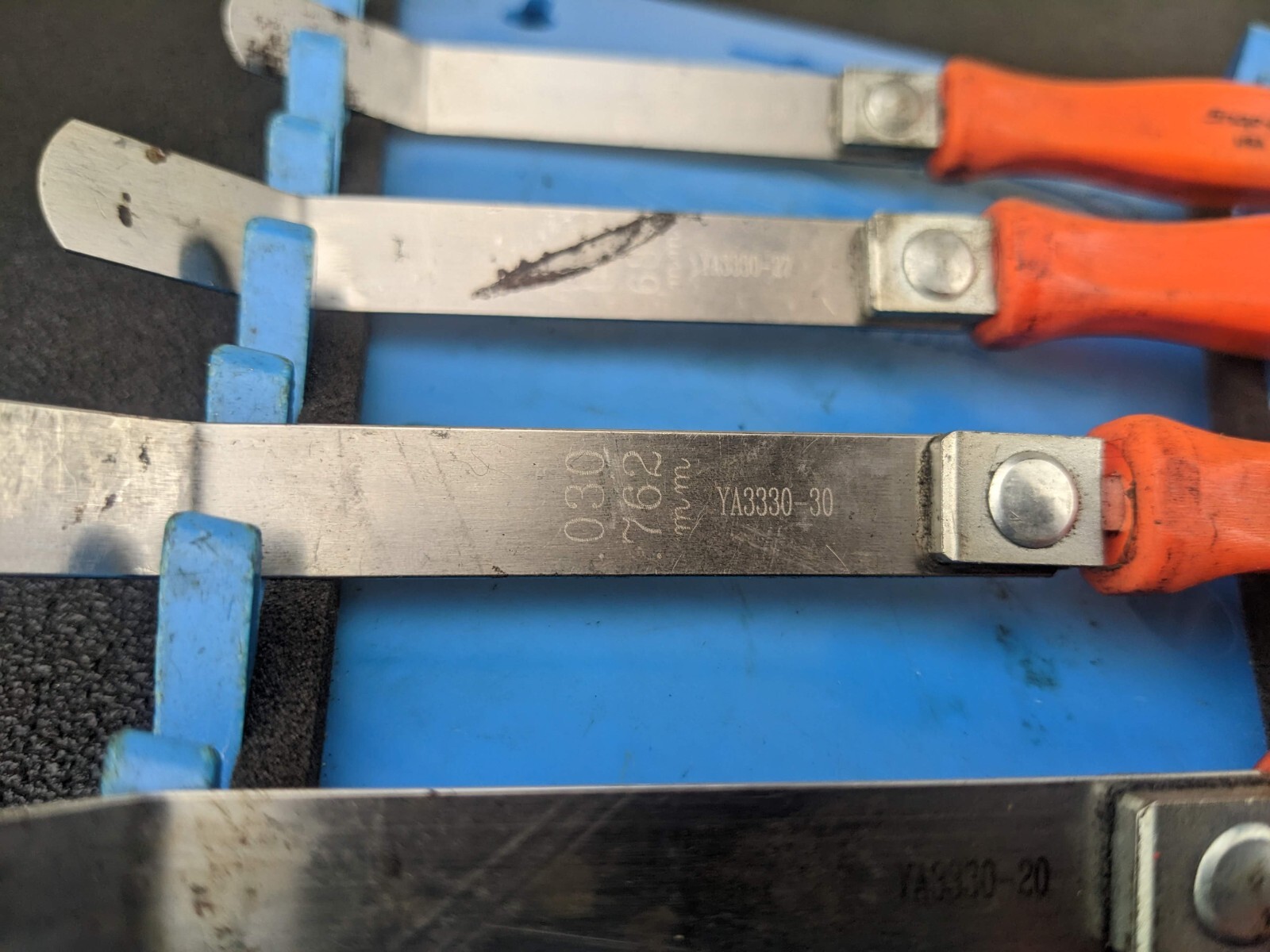 #bk608 Snap-On Tools Orange E-Z Grip Feeler Gauges from FB333O Set