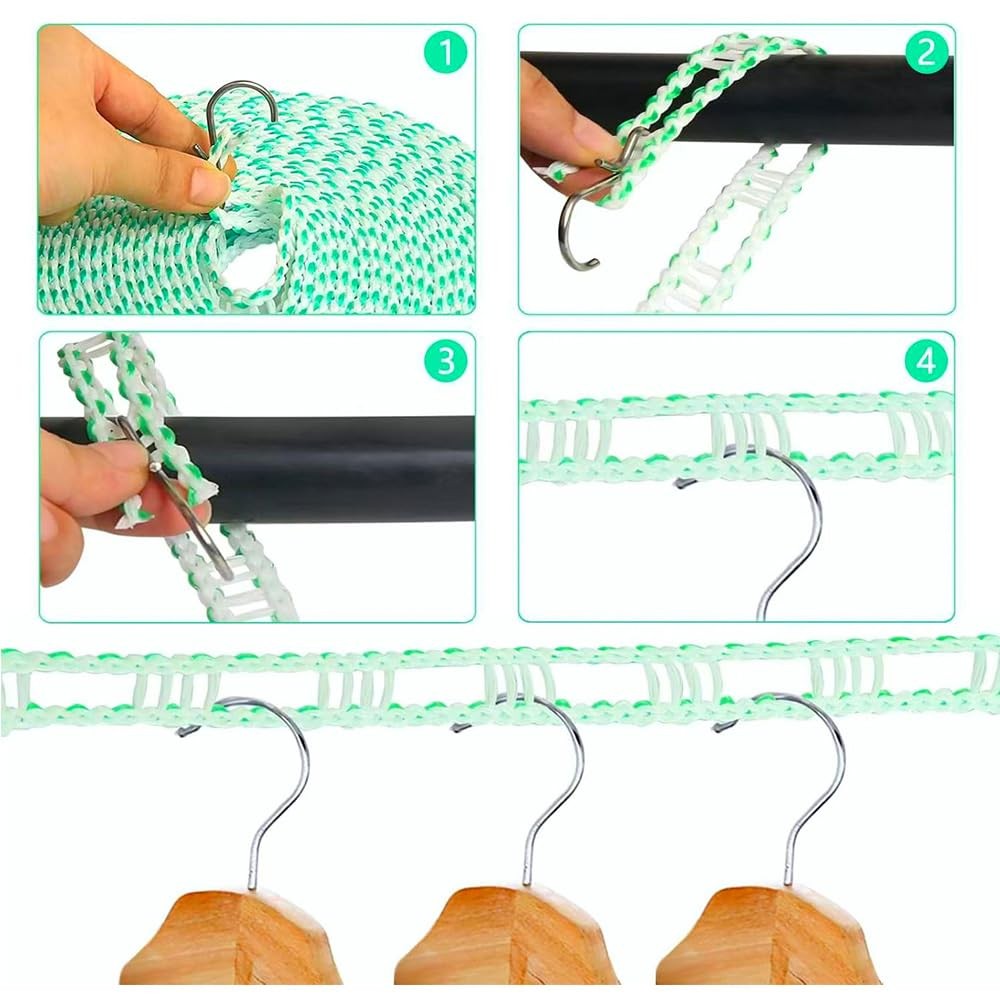 Clothesline,3 Pack Clotheslines for Outside, Adjustable Clothes line，Windproo...