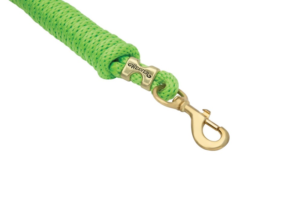 Weaver Leather, 10' Poly Lead Rope with Solid Brass 225 Snap Neon Green
