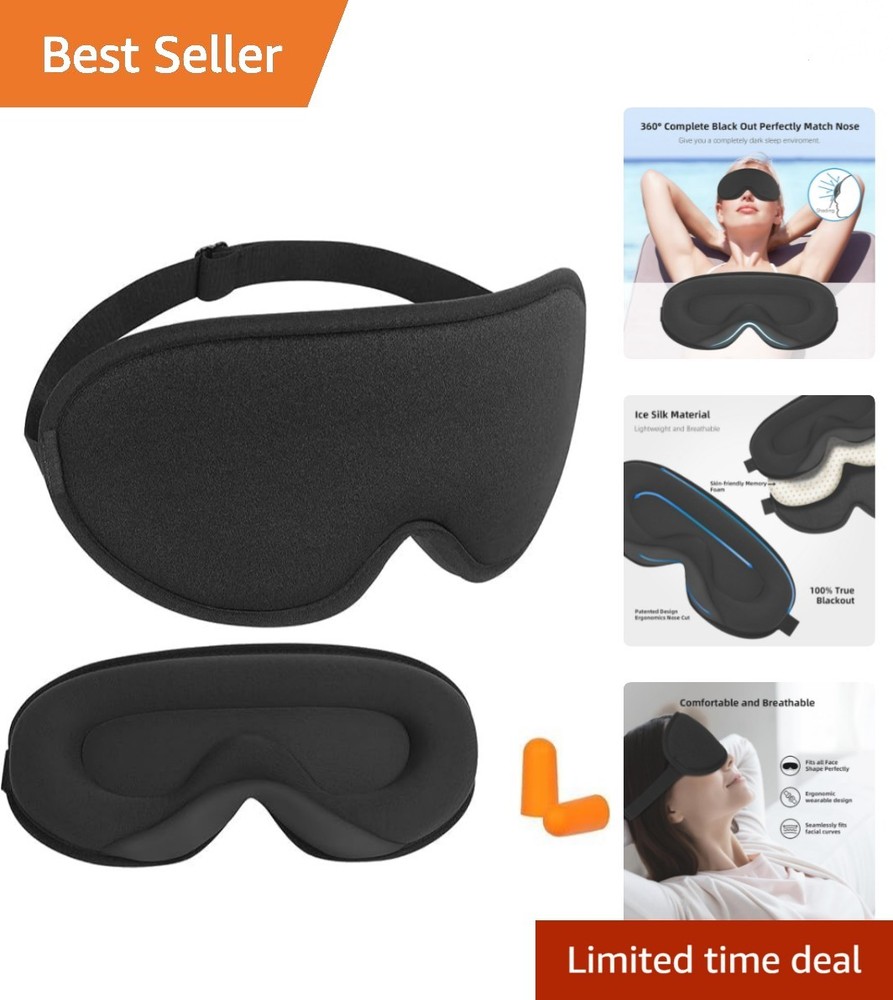 Ultimate Light Blocking Sleep Mask - Zero Eye Pressure with Adjustable Strap