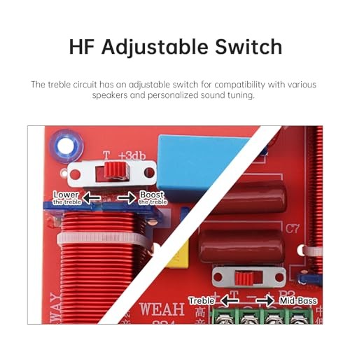 3 Way Crossover, 400W Adjustable 4-8 Ohm 3 Way One High & Two Low Frequency