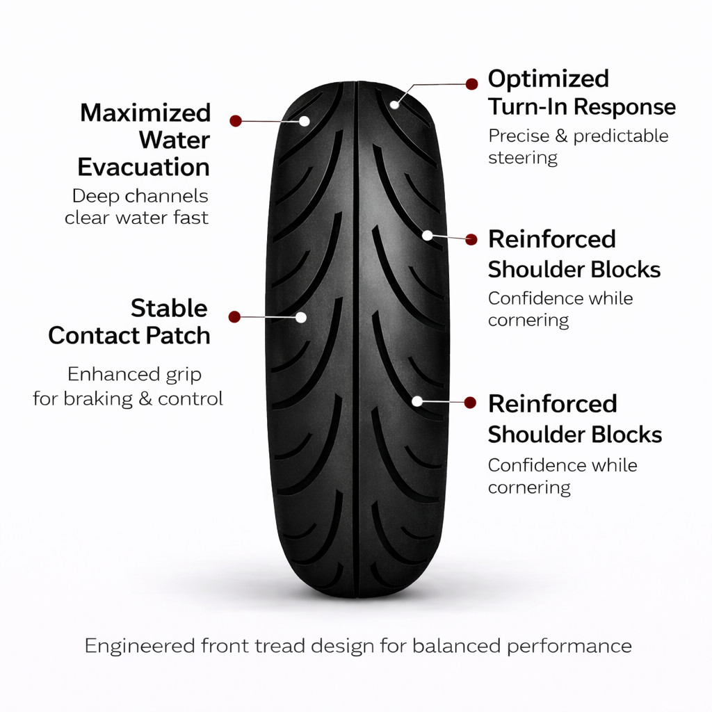 Roadmax Diablo 150/60-17 + 120/70-17 (75H) Motorcycle Tire SET (Front + Rear)