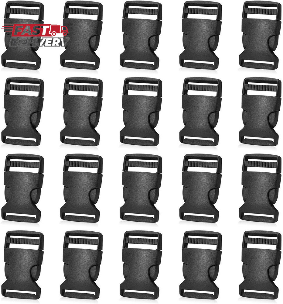 Petutu 20 Pack Plastic Buckles 1 Inch Quick Side Release Buckles for Backpack We