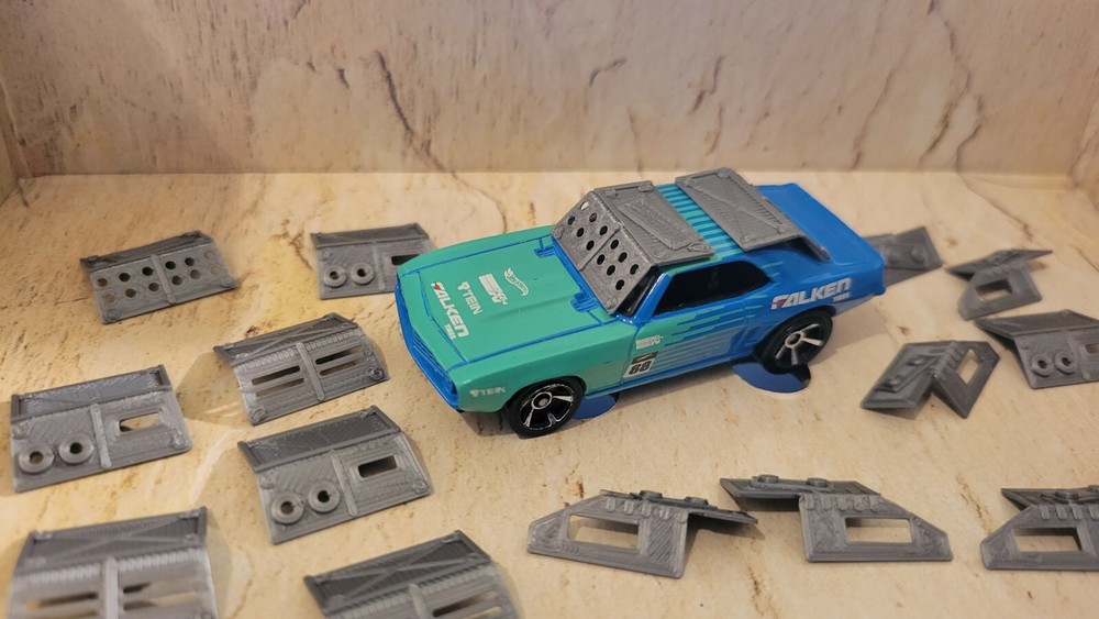 Bendable,Front,Rear and Side window armor 18 items 3d printed for 1/64 scale car