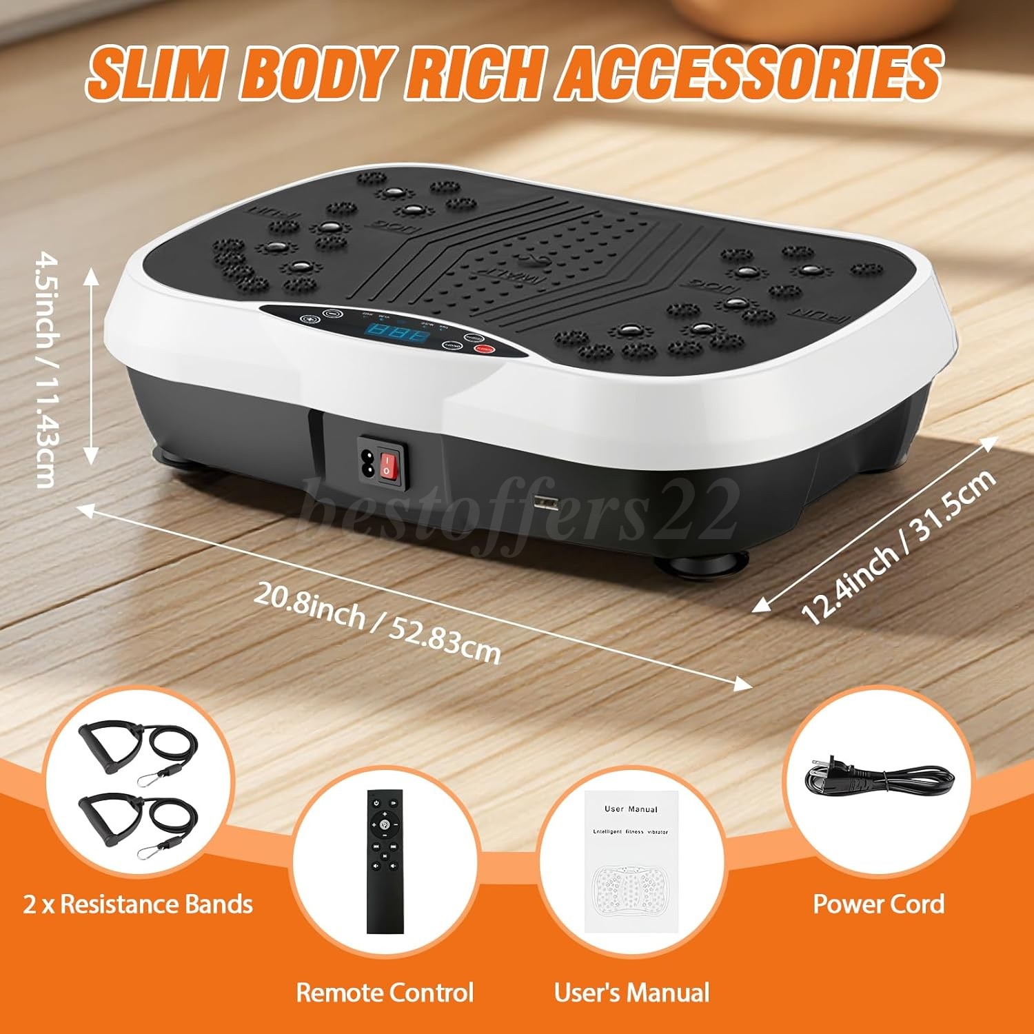 Vibration Plate Exercise Machine Whole Body Workout Vibrate Platform Bluetooth