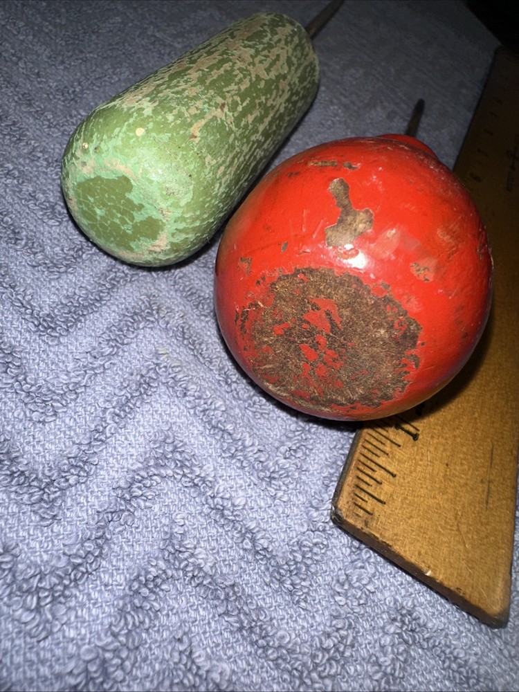 2 Antique Scratch AWL Wood Handle Leather Work Tools