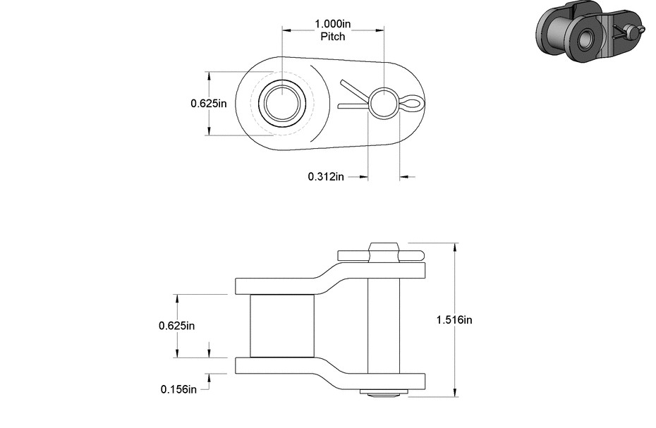 Adding & Connecting Link for ANSI #80H Heavy Duty Single Strand Roller Chain