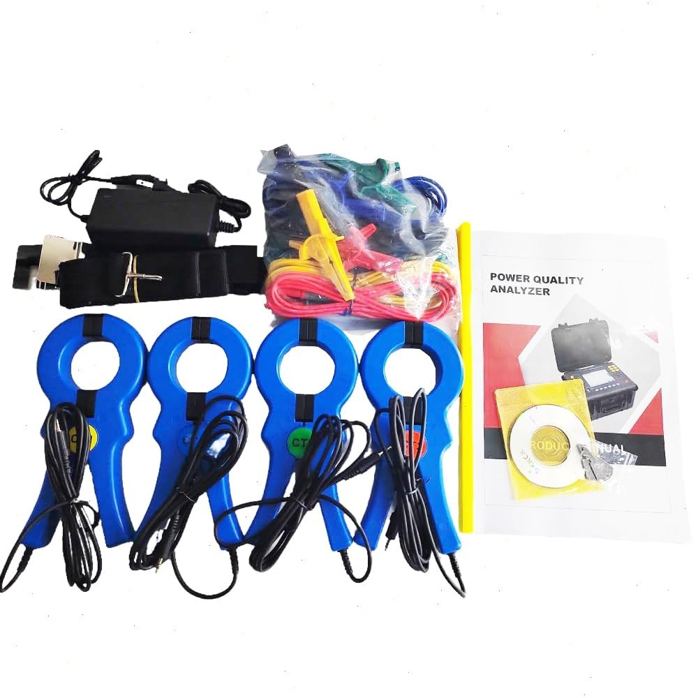 Digital 3 Phase Power Quality Analyzer 4 PCS Circle Current Clamp 1.0A-1000A