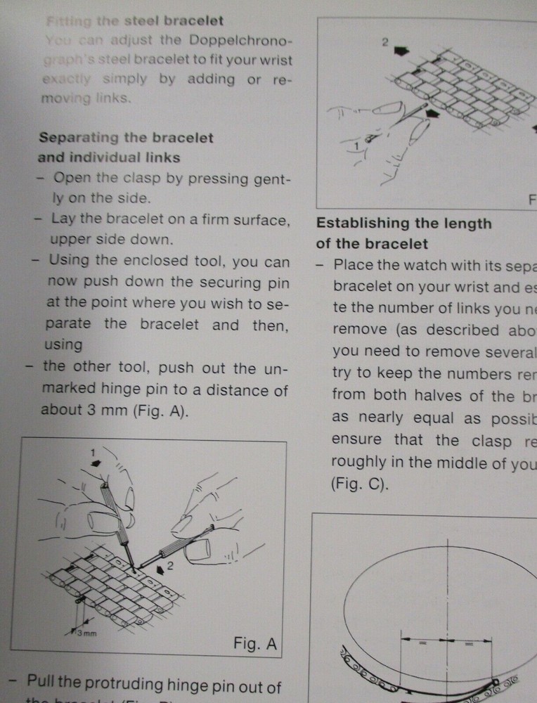IWC Doppelchronograph Split-Seconds Chronograph Watch Ref 3713 Instructions Book