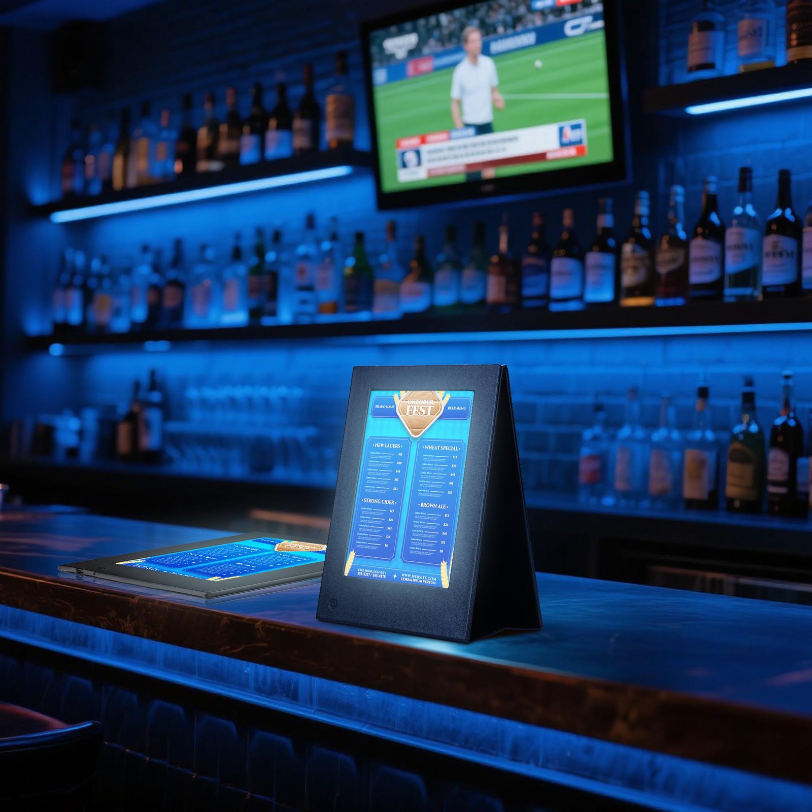 WeChef Set of 2 LED Backlit Menu Holder Cover Table Tent Fits A5 Size & 8"x11"