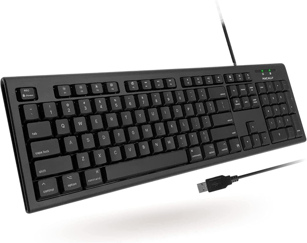 NEW Wired Full Size Keyboard for Apple Mac And Windows-