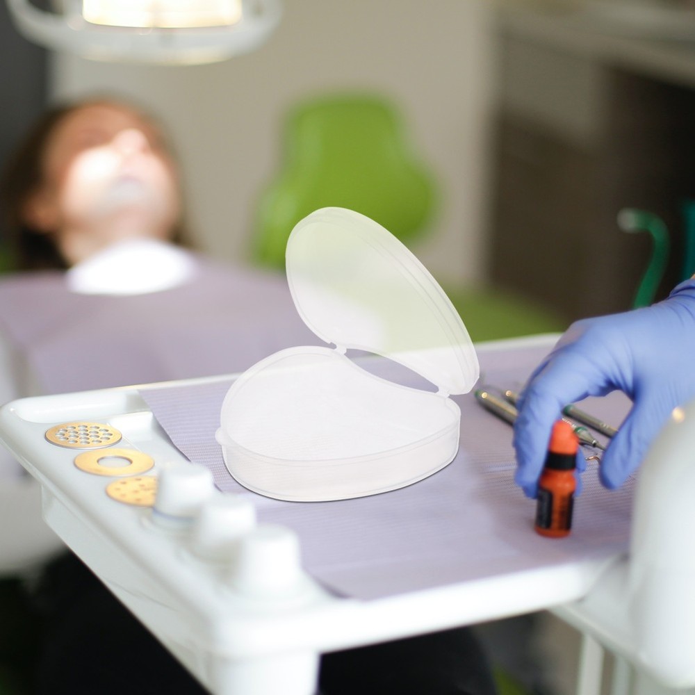 2 Pcs Convenient Denture Box Portable Container Lightweight Case