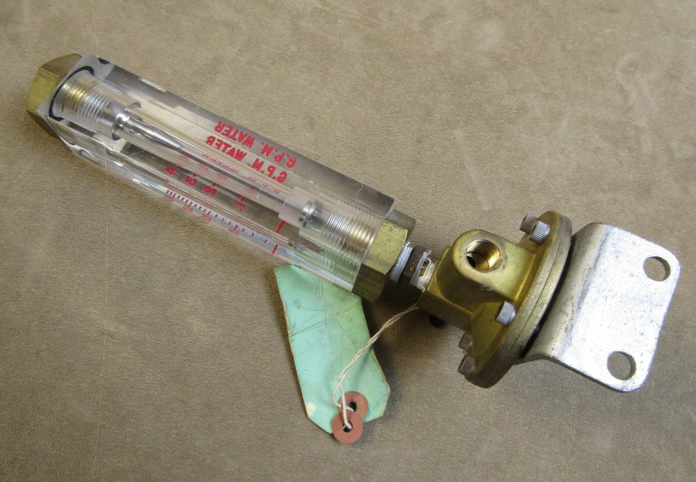 BROOKS MITE INSTRUMENTS USA 0-4 G.P.M. VARIABLE WATER FLOW METER FLOWMETER GAUGE