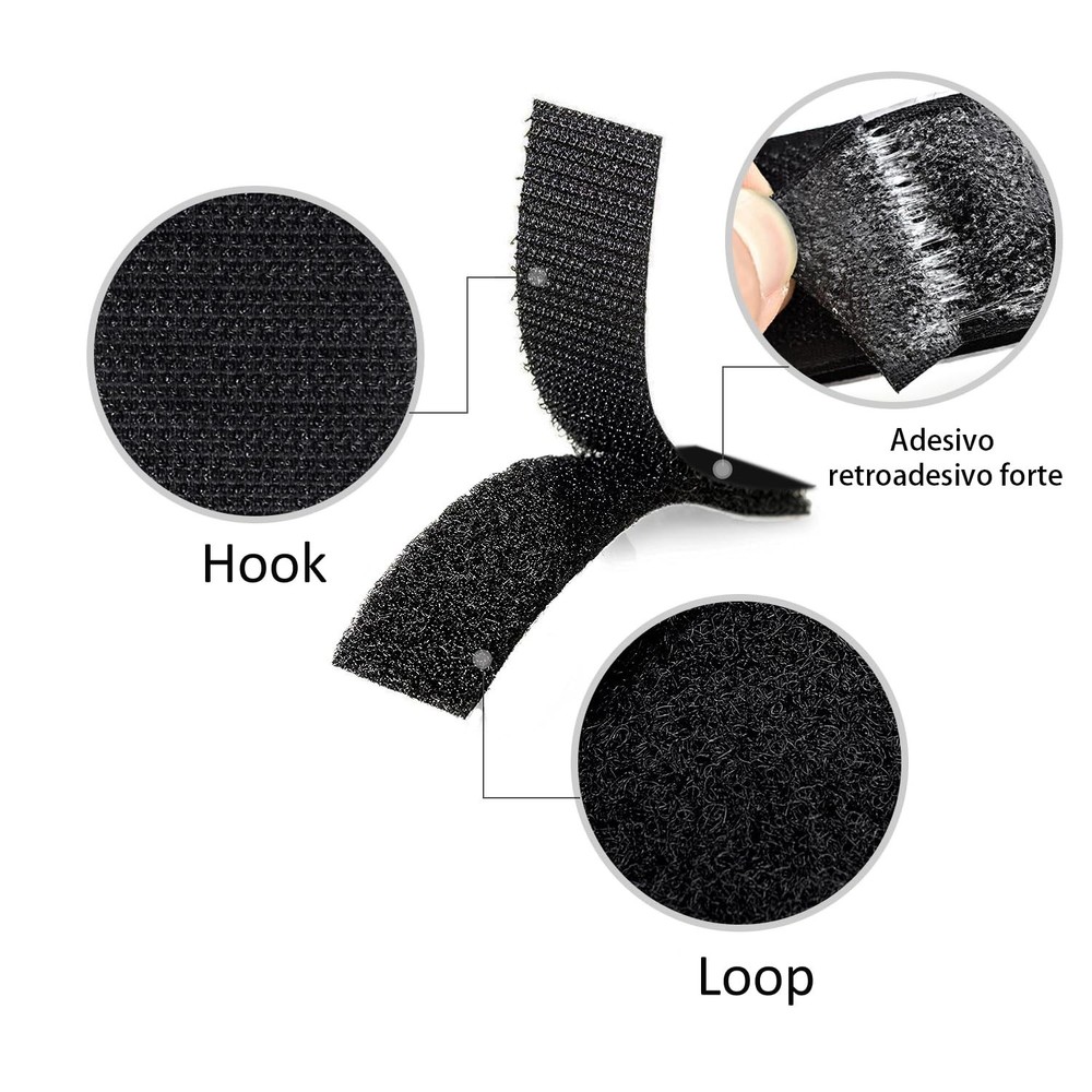 Melsan 2X4 Inch Adhesive Square Hook And Loop Tape - 12 Sets - Sticky