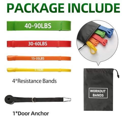 "Resistance Bands Set for Workouts, Pull-Up Assist, Exercise for Home/Gym"