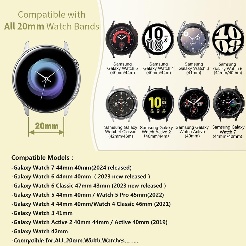 Samsung Galaxy Watch Active 40mm/44mm Compatible Silicone Strap