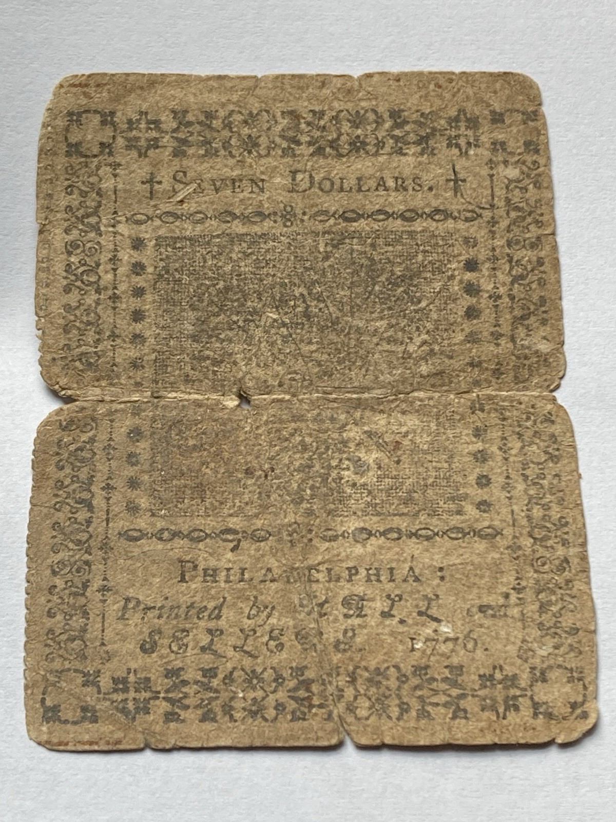 1776 Colonial America’s Continental Currency Nov 2 1776🇺🇸Rare $7 Dollars🇺🇸